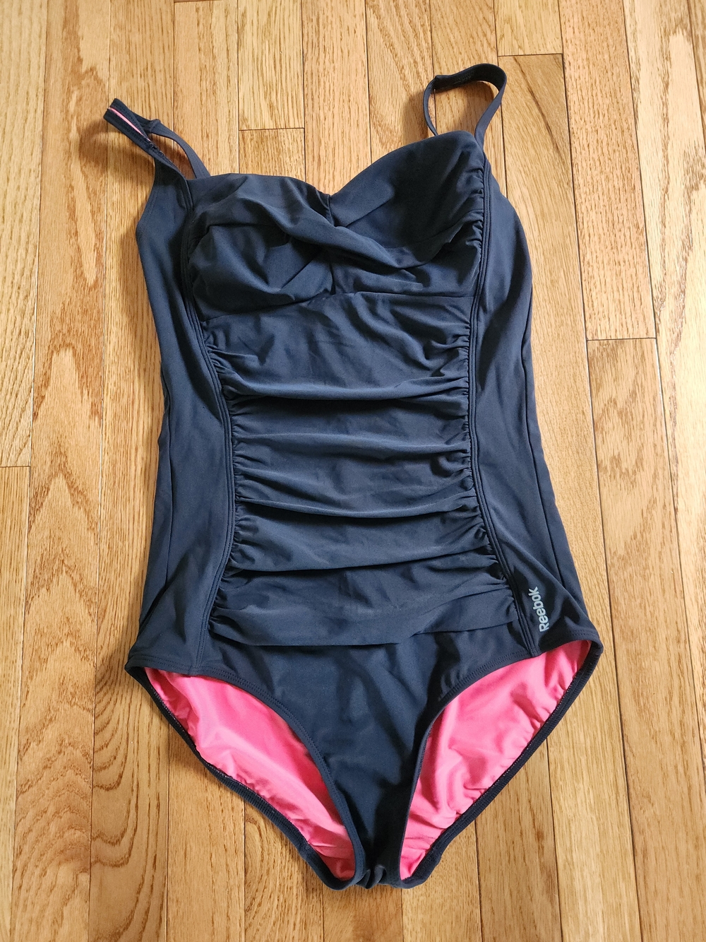 Reebok Navy One-Piece Swimsuit with Pink Lining